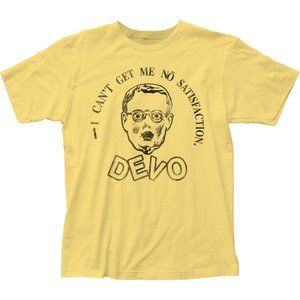 Devo No Satisfaction MensT Shirt Yellow DEVO06